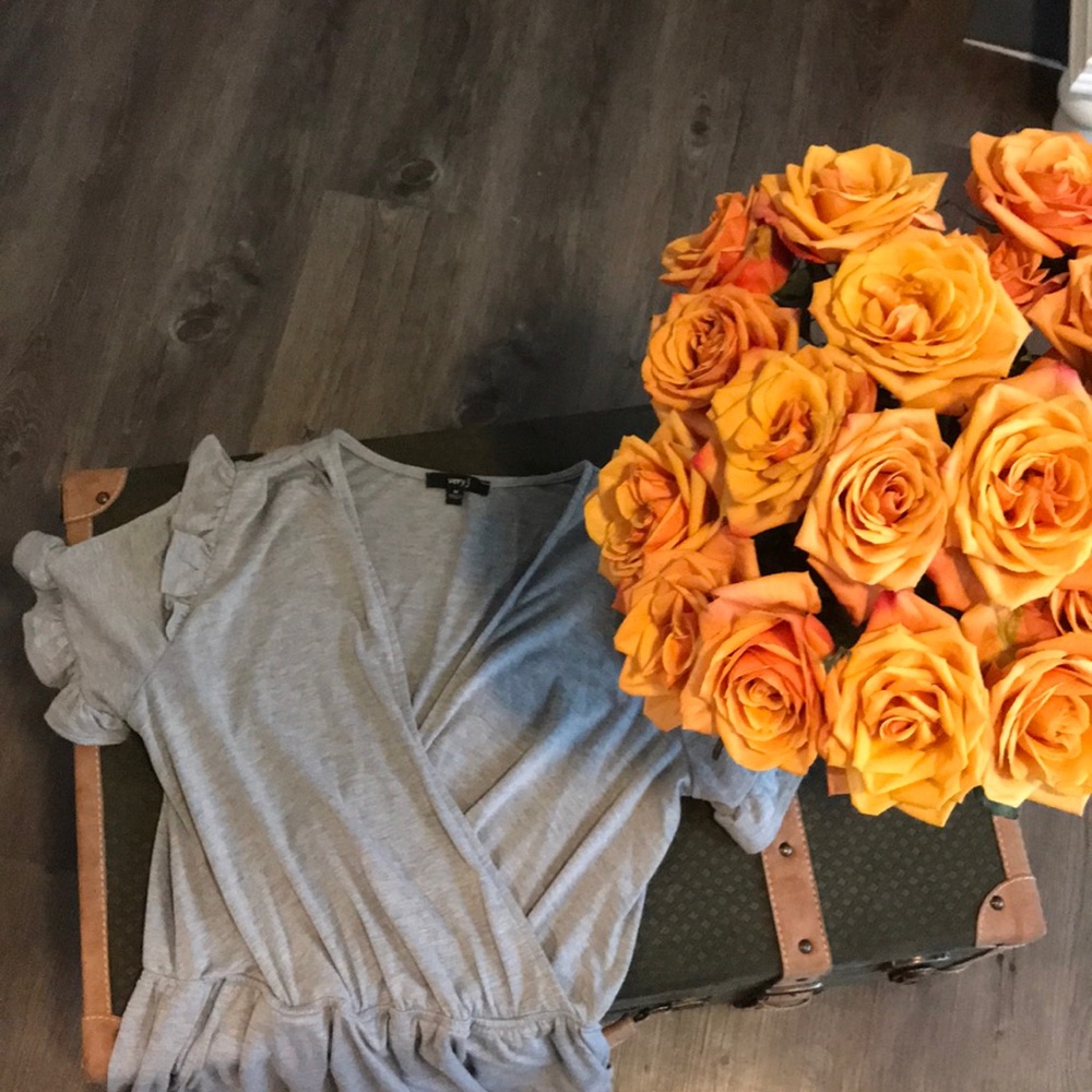 Grey ruffle romper
